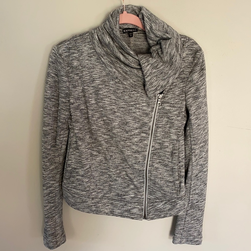 Express Knit Moto Jacket - Grey - XS